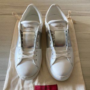 Valentino Rockstud Silver/White Sneakers Classic